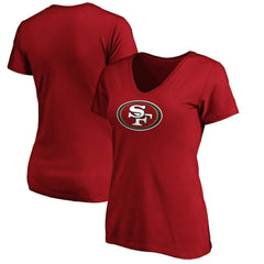San Francisco 49ers Women's Primary Logo V-Neck T-Shirt Scarlet | Fanatics