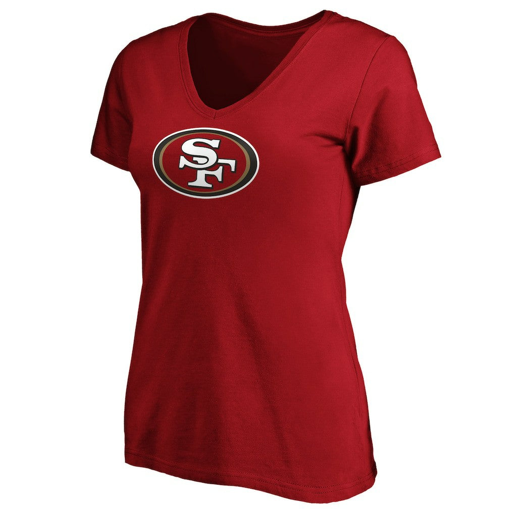 San Francisco 49ers Women's Primary Logo V-Neck T-Shirt Scarlet | Fanatics