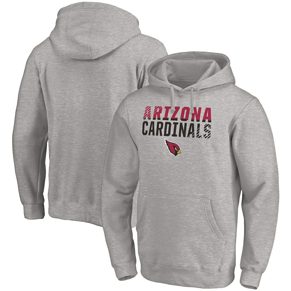 Arizona Cardinals Fade Out Fitted Pullover Hoodie Heather Gray | Fanatics