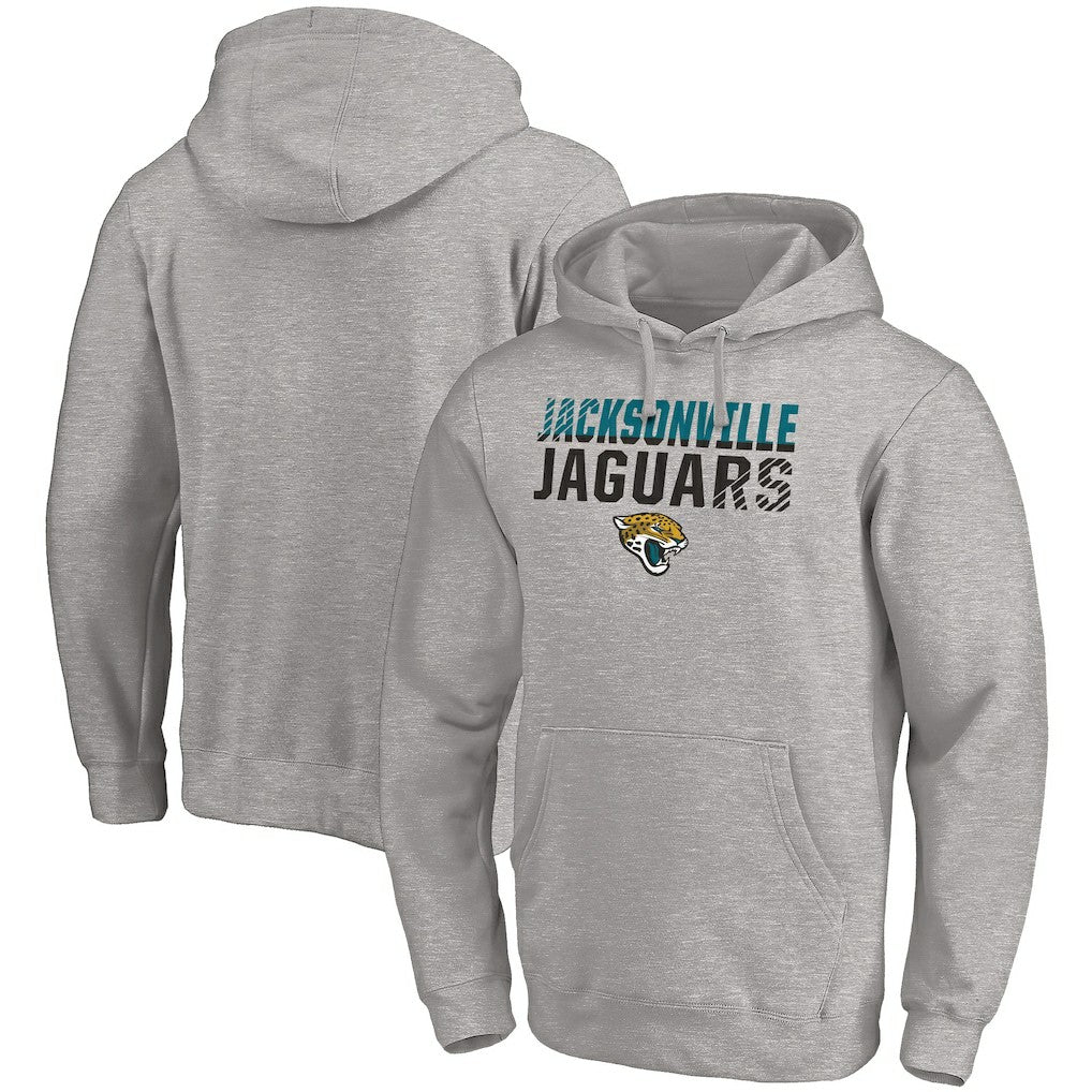 Jacksonville Jaguars Fade Out Fitted Pullover Hoodie Heather Gray | Fanatics