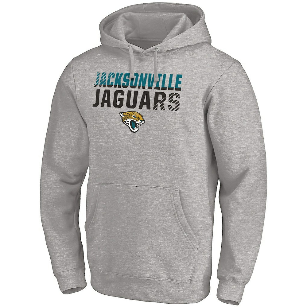 Jacksonville Jaguars Fade Out Fitted Pullover Hoodie Heather Gray | Fanatics