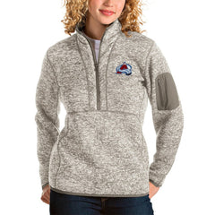 Colorado Avalanche Antigua Women's Fortune Half-Zip Sweatshirt - Oatmeal - NHL