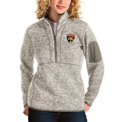 Florida Panthers Antigua Women's Fortune Half-Zip Sweatshirt - Oatmeal - NHL