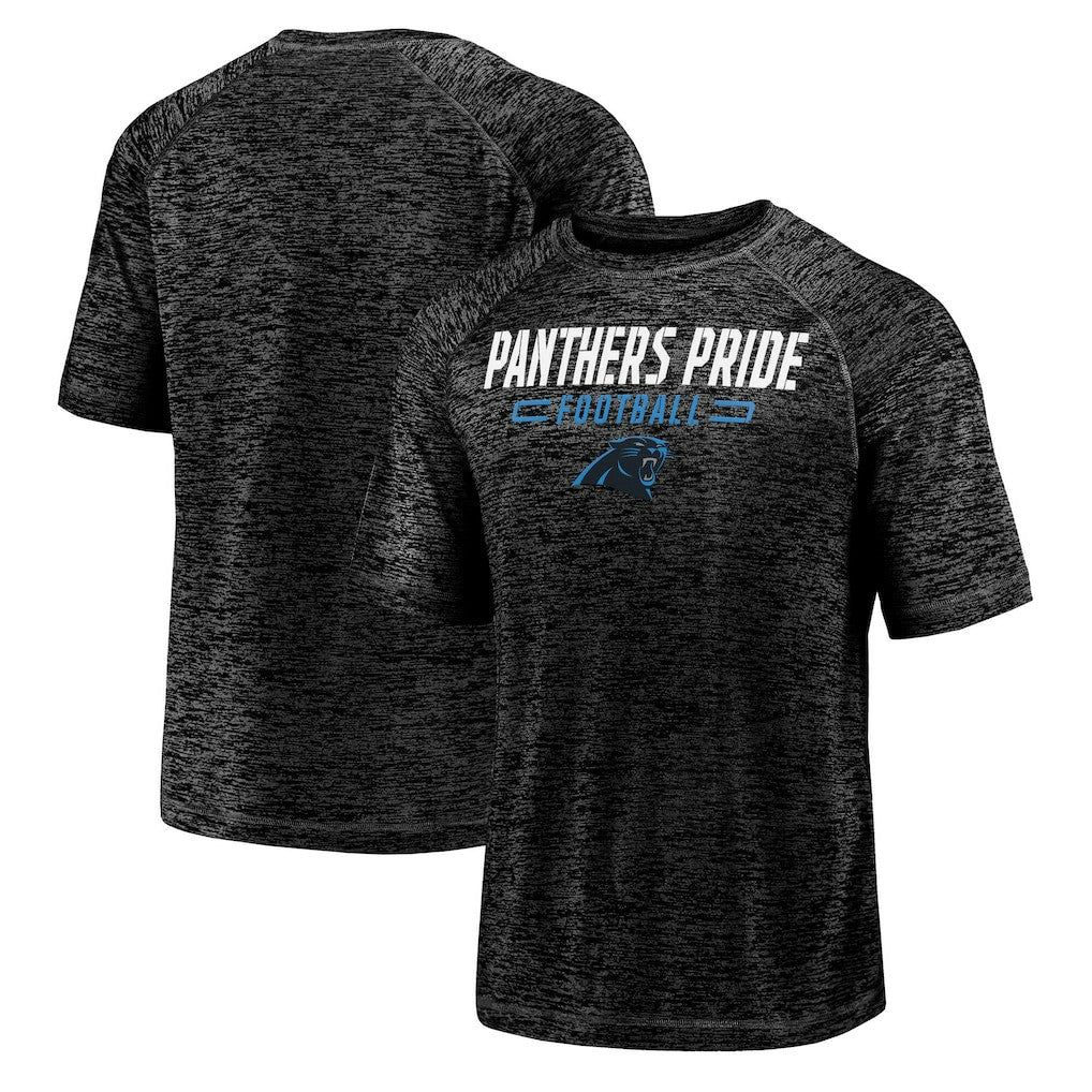Carolina Panthers Nickname Wordmark Raglan Space Dye T-Shirt Black | Fanatics