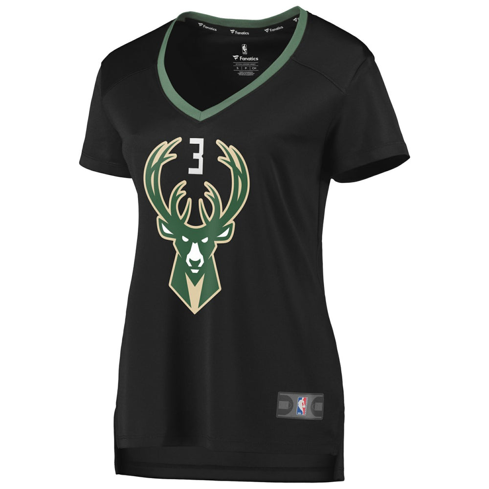George Hill Milwaukee Bucks Women's Fast Break Replica Player Jersey Statement Edition Black - NBA