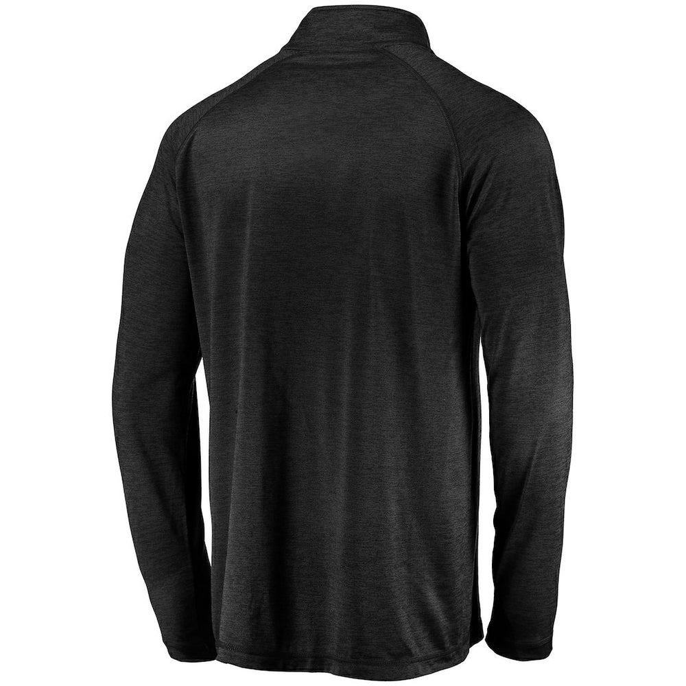 Las Vegas Raiders Striated Primary Logo Raglan Quarter-Zip Pullover Jacket Black | Fanatics