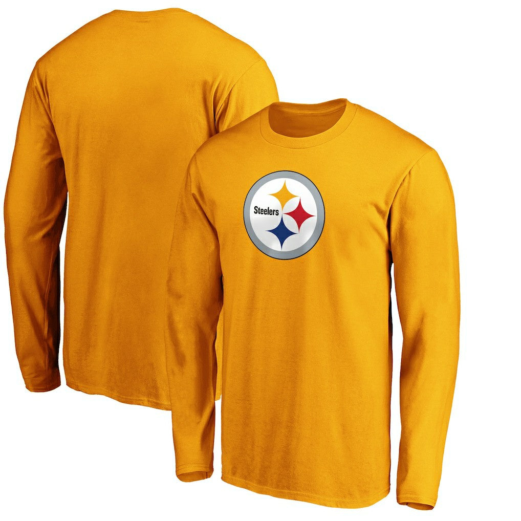Pittsburgh Steelers Primary Logo Long Sleeve T-Shirt Gold | Fanatics