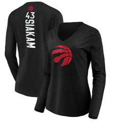 Pascal Siakam Toronto Raptors Women's Playmaker Name & Number Long Sleeve T-Shirt Black - NBA