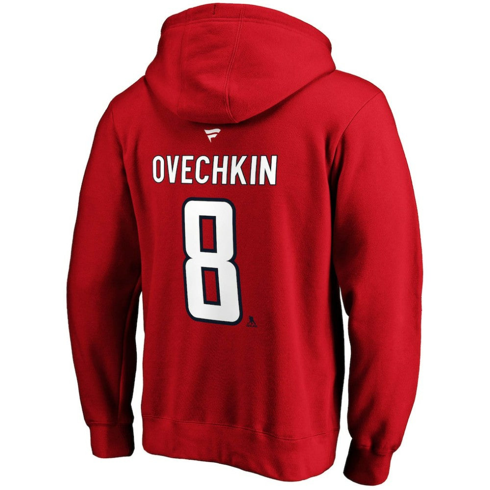 Alexander Ovechkin Washington Capitals Fanatics Authentic Stack Player Name & Number Fitted Pullover Hoodie - Red - NHL