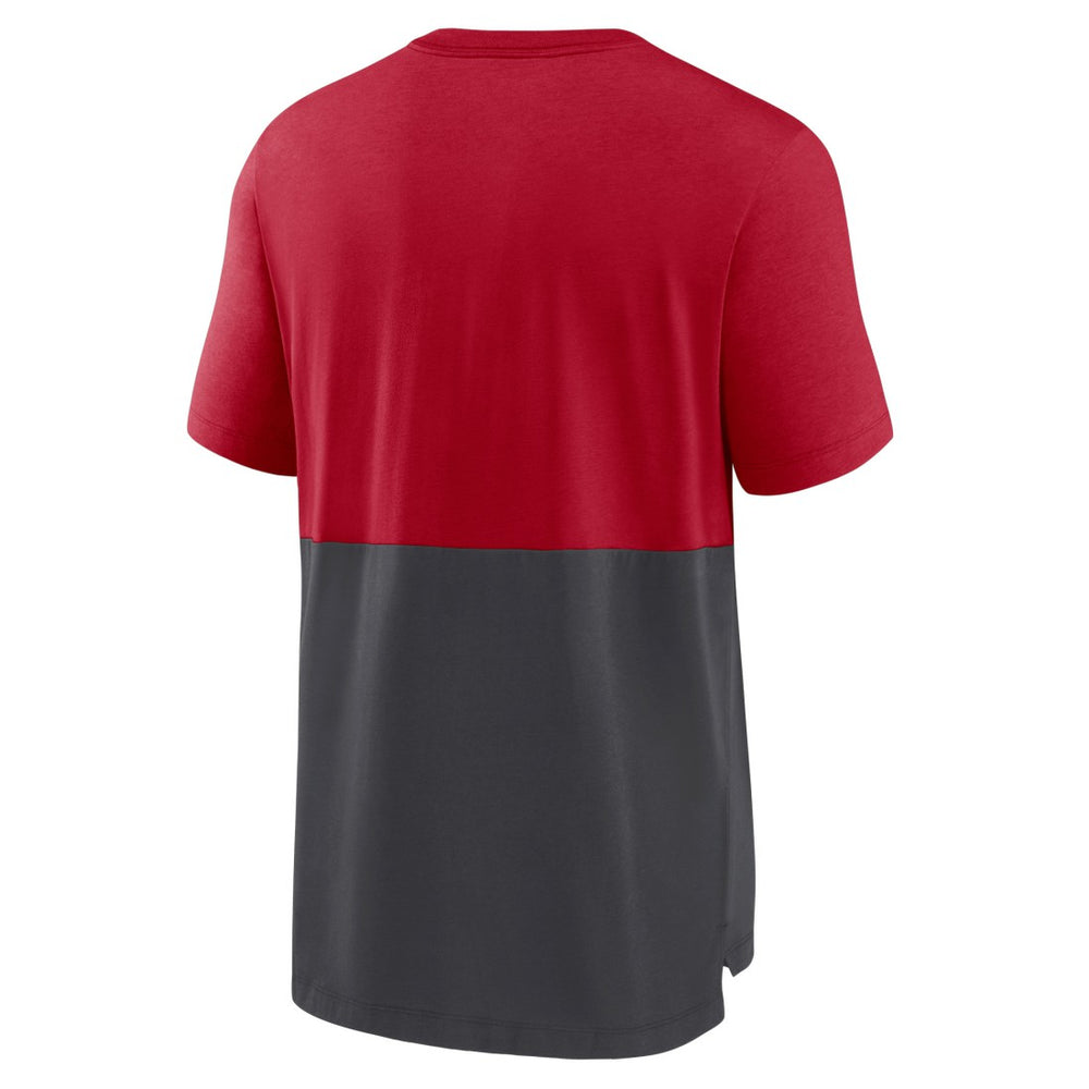 Tampa Bay Buccaneers Fan Gear Colorblock Tri-Blend T-Shirt Red/Pewter | Nike for Sale