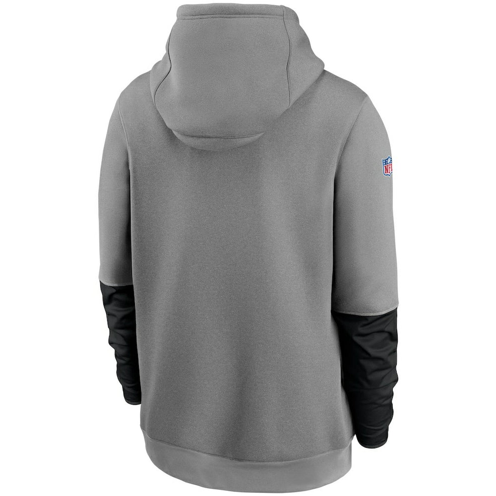 New Orleans Saints Sideline Playbook Performance Pullover Hoodie Heathered Gray/Black | Nike for Sale