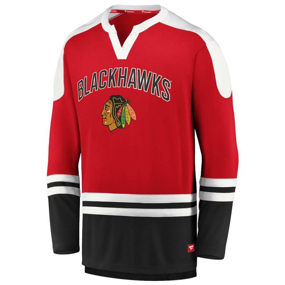 Chicago Blackhawks Fanatics Iconic Slapshot Long Sleeve T-Shirt - Red/Black - NHL