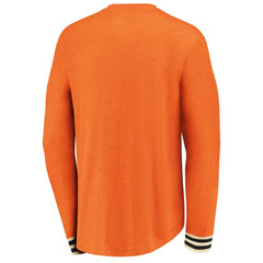 Philadelphia Flyers Fanatics True Classics Henley Long Sleeve T-Shirt - Heathered Orange - NHL