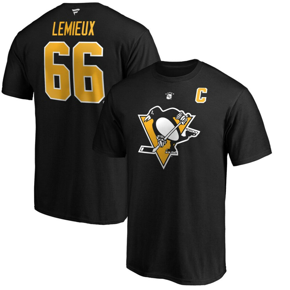 Mario Lemieux Pittsburgh Penguins Fanatics Authentic Stack Retired Player Name & Number T-Shirt - Black - NHL