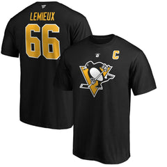 Mario Lemieux Pittsburgh Penguins Fanatics Authentic Stack Retired Player Name & Number T-Shirt - Black - NHL