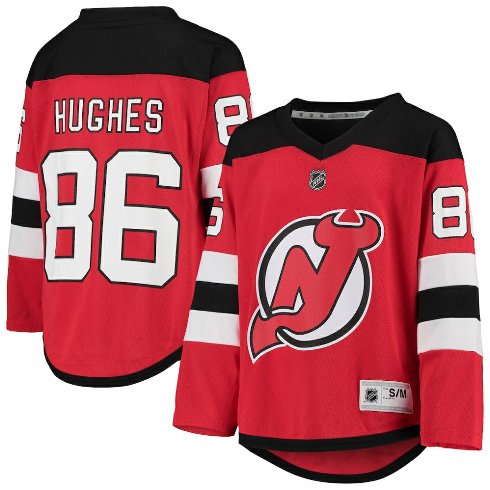 Jack Hughes New Jersey Devils Youth Home Player Replica Jersey - Red - NHL
