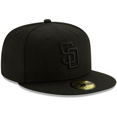 San Diego Padres New Era Black on Black 59FIFTY Fitted Hat - MLB