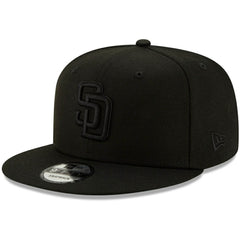 San Diego Padres New Era Black on Black 9FIFTY Snapback Adjustable Hat - MLB