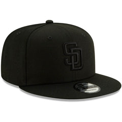 San Diego Padres New Era Black on Black 9FIFTY Snapback Adjustable Hat - MLB