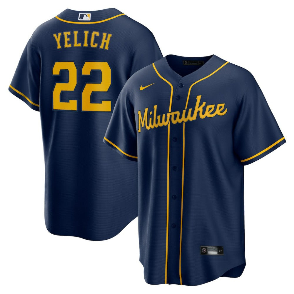 Christian Yelich Milwaukee Brewers Nike Alternate 2 Replica Jersey - MLB