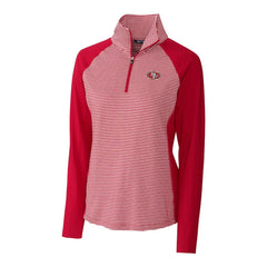 San Francisco 49ers Cutter & Buck Women's Forge Tonal Stripe Half-Zip Pullover Jacket Red | NFL