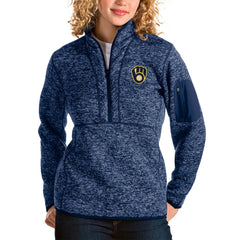 Milwaukee Brewers Antigua Women's Fortune Half-Zip Pullover Jacket - MLB