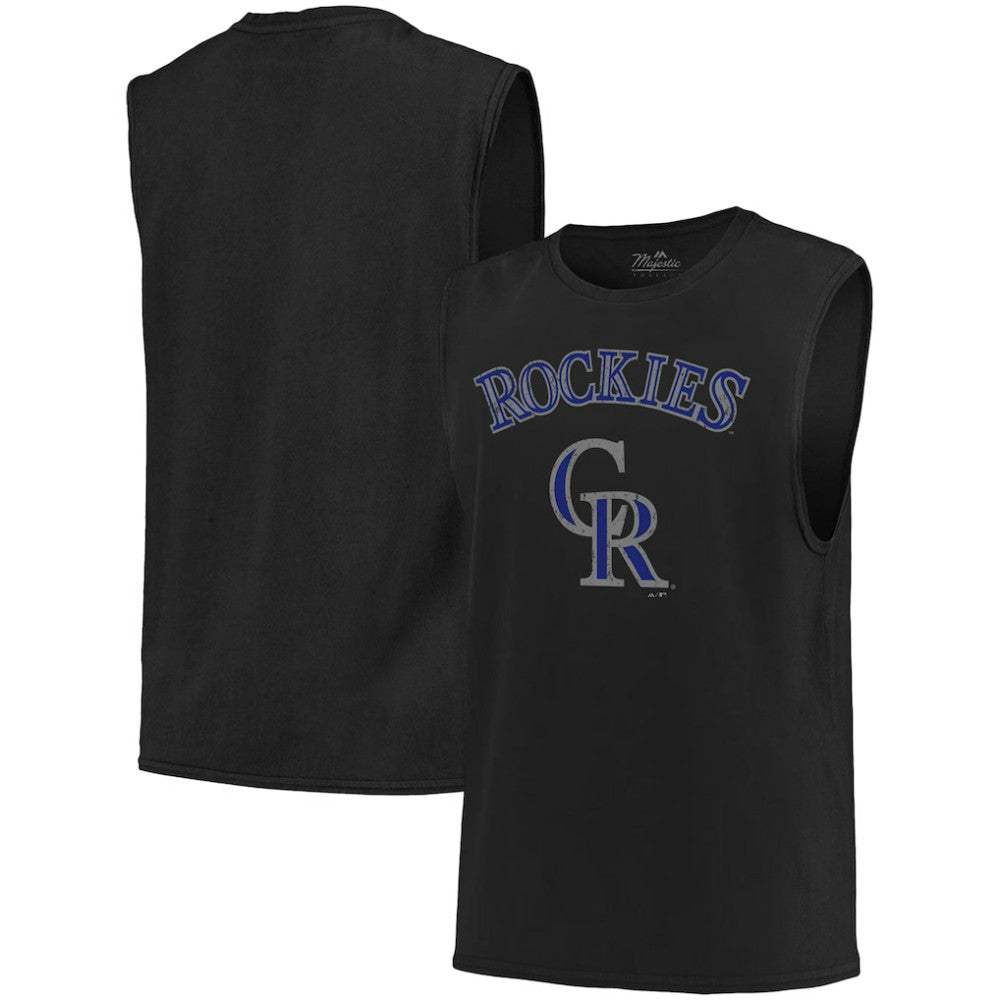 Colorado Rockies Majestic Threads Softhand Muscle Tank Top - MLB