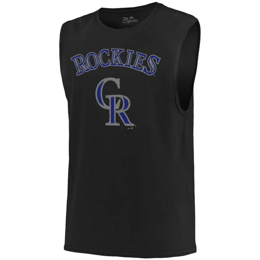 Colorado Rockies Majestic Threads Softhand Muscle Tank Top - MLB