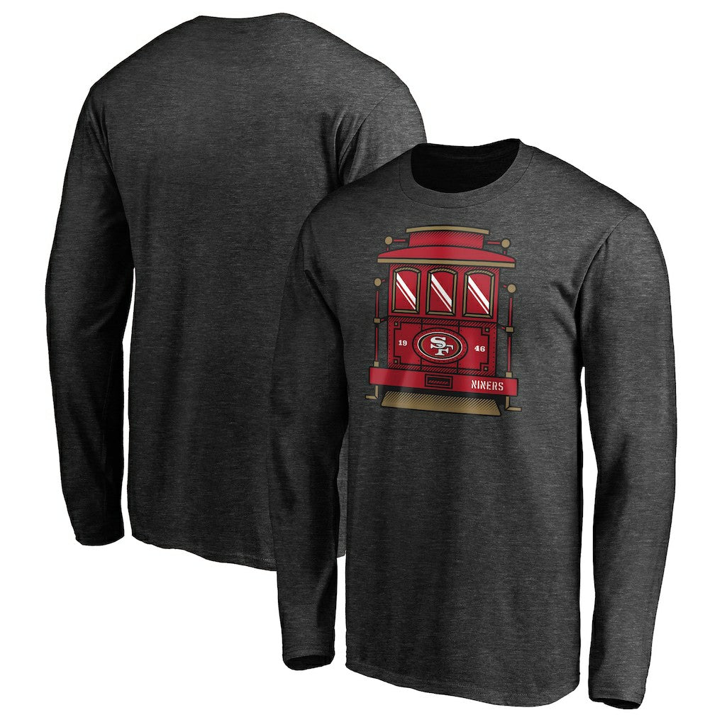 San Francisco 49ers Hometown Trolley Car Long Sleeve T-Shirt Heather Gray | NFL