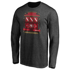 San Francisco 49ers Hometown Trolley Car Long Sleeve T-Shirt Heather Gray | NFL