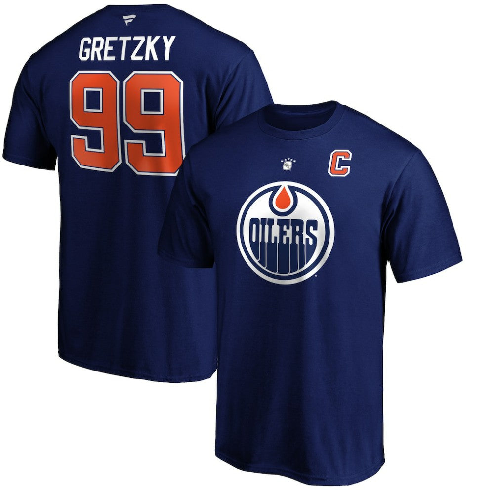 Wayne Gretzky Edmonton Oilers Fanatics Authentic Stack Retired Player Name & Number T-Shirt - Royal - NHL
