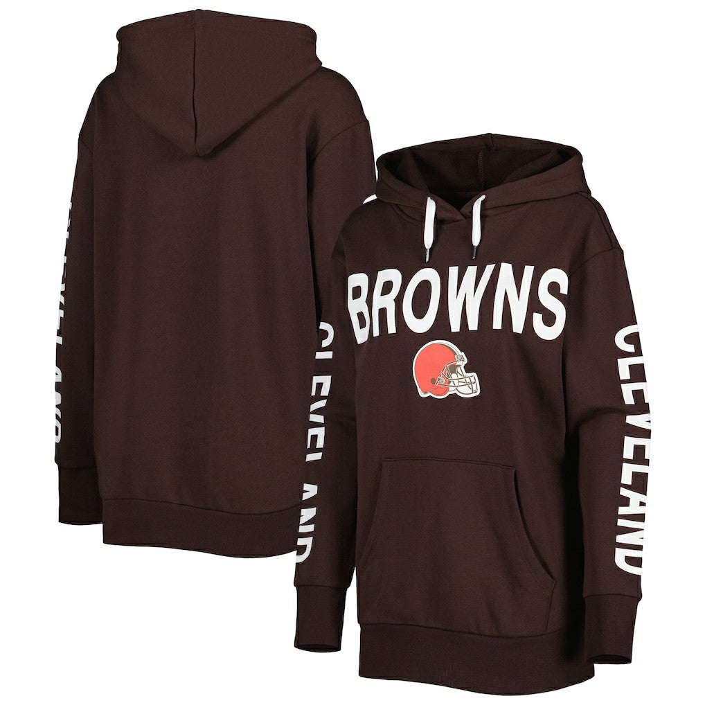 Cleveland Browns G-III 4Her by Carl Banks Women's Extra Point Pullover Hoodie Brown | NFL