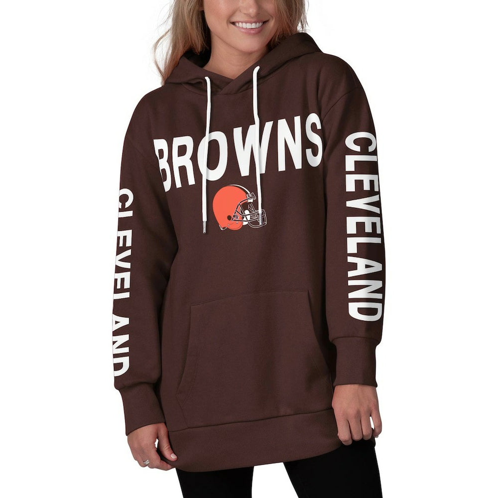 Cleveland Browns G-III 4Her by Carl Banks Women's Extra Point Pullover Hoodie Brown | NFL