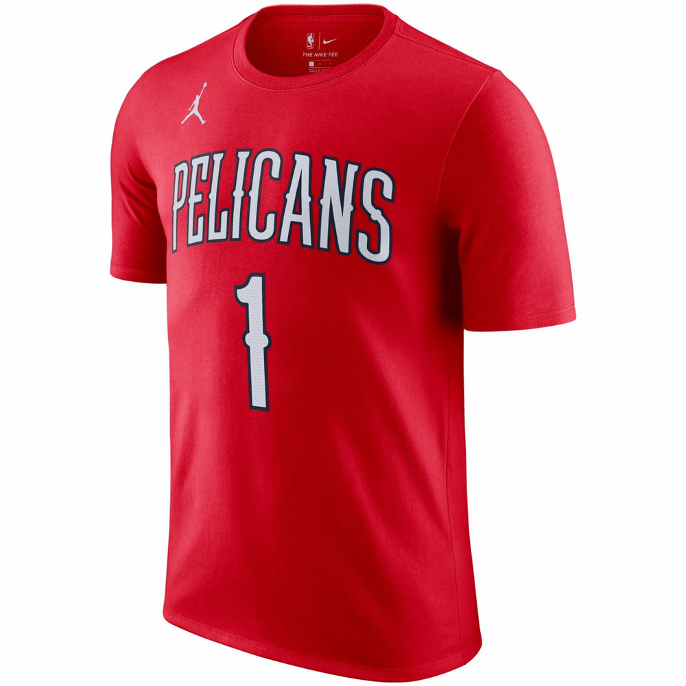 New Orleans Pelicans Jordan Brand 2020/21 Zion Williamson Statement Name & Number T-Shirt Red - NBA