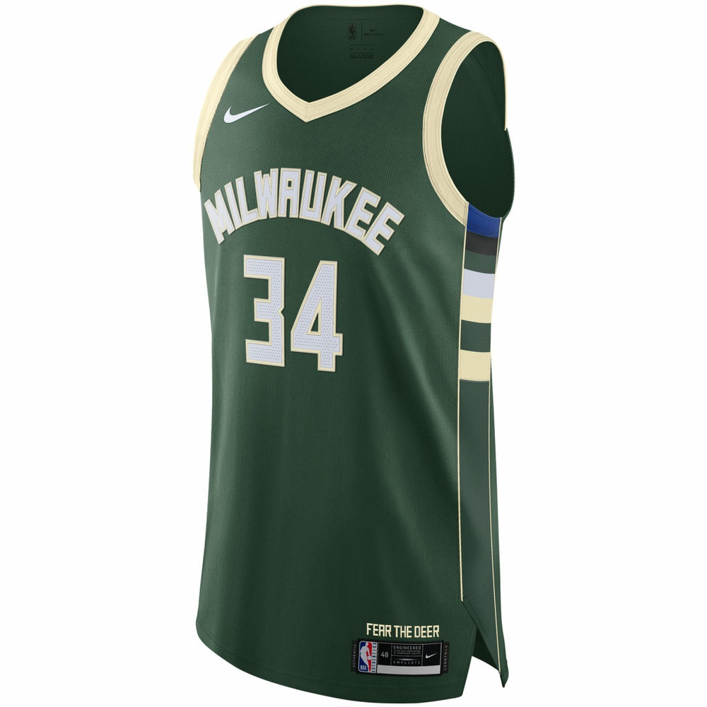 Giannis Antetokounmpo Milwaukee Bucks Authentic Jersey Icon Edition Hunter Green - NBA