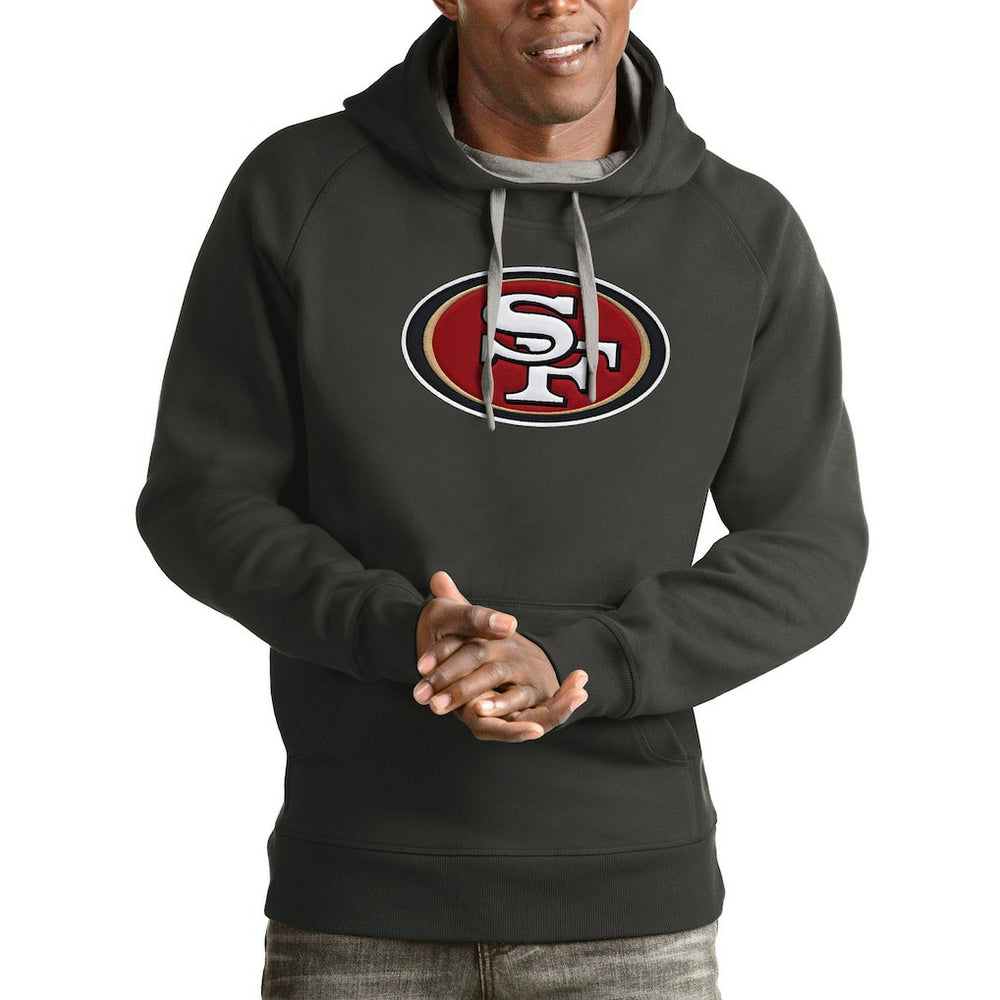 San Francisco 49ers Antigua Victory Pullover Hoodie Charcoal | NFL