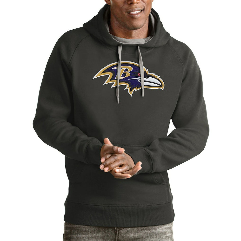 Baltimore Ravens Antigua Victory Pullover Hoodie Charcoal | NFL