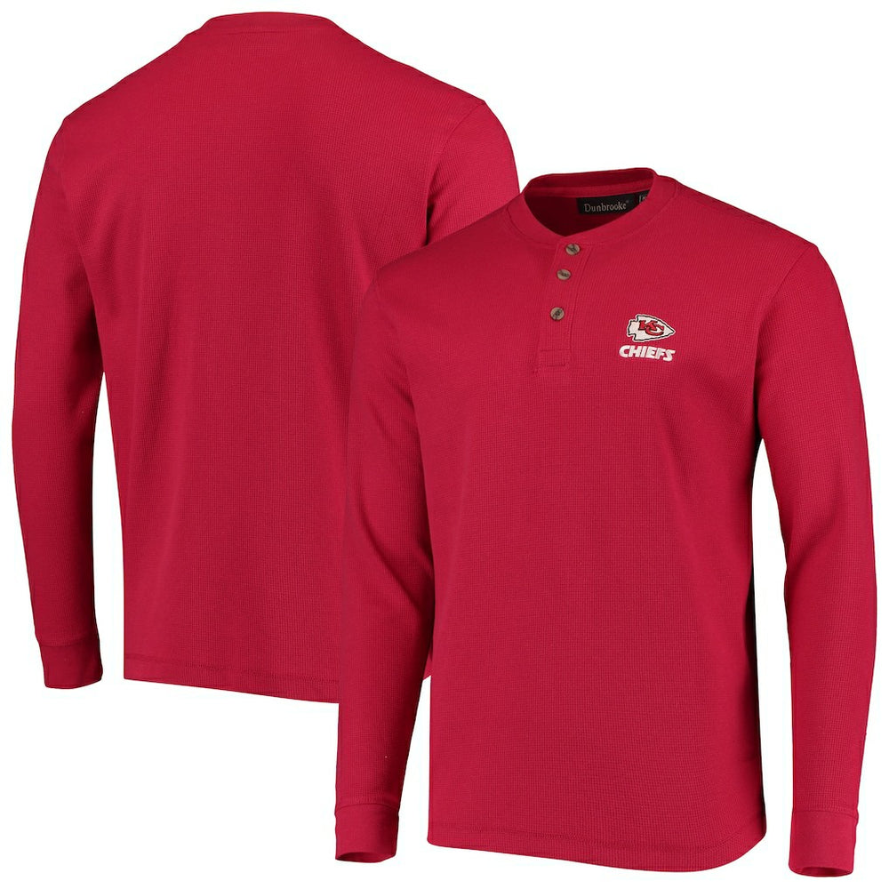 Kansas City Chiefs Dunbrooke Logo Maverick Thermal Henley Long Sleeve T-Shirt Red | NFL
