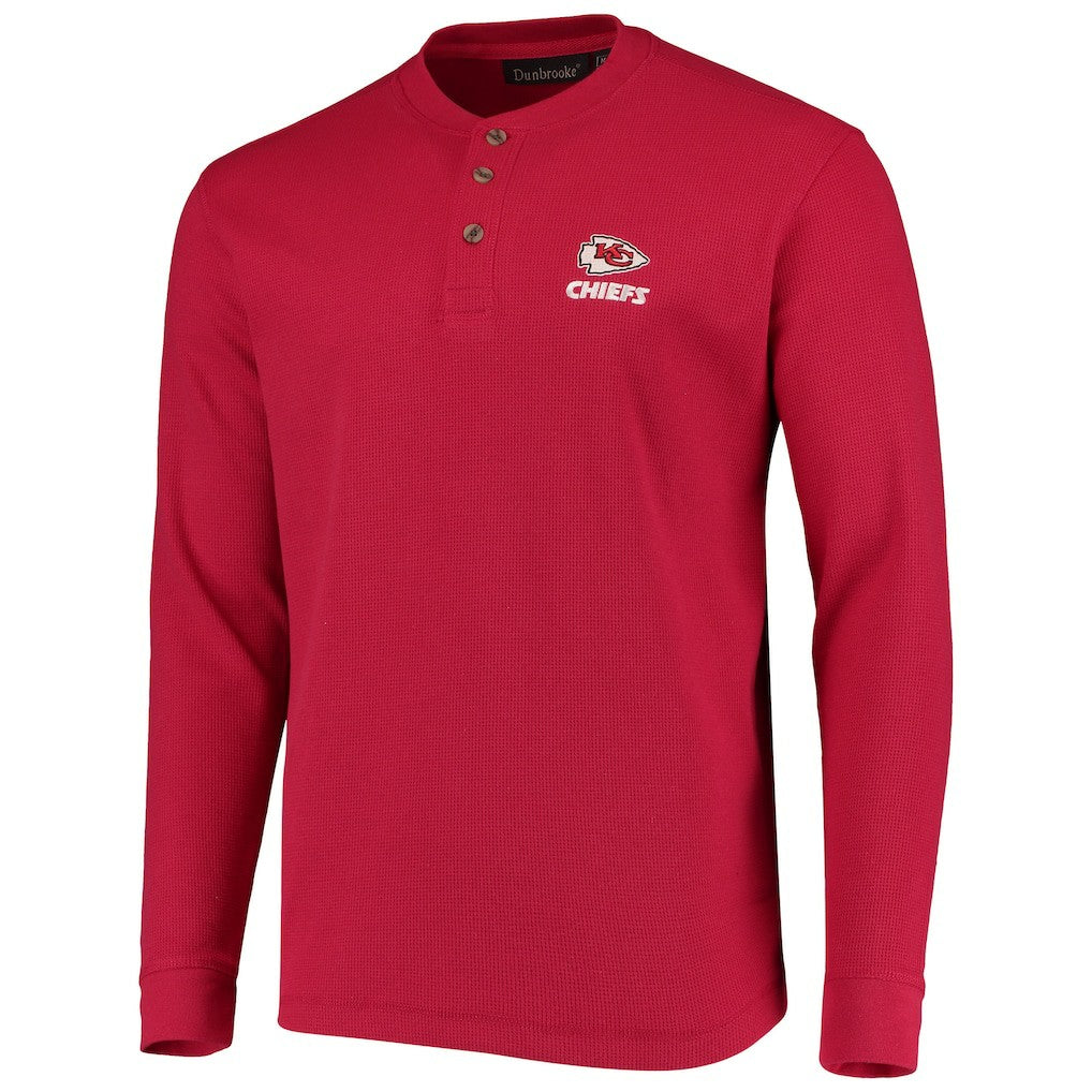 Kansas City Chiefs Dunbrooke Logo Maverick Thermal Henley Long Sleeve T-Shirt Red | NFL
