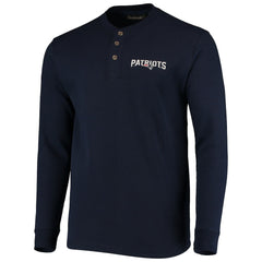 New England Patriots Dunbrooke Logo Maverick Thermal Henley Long Sleeve T-Shirt Navy | NFL