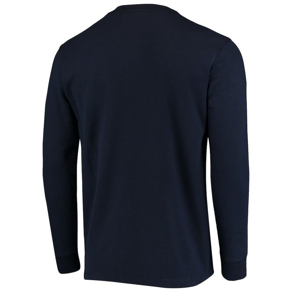New England Patriots Dunbrooke Logo Maverick Thermal Henley Long Sleeve T-Shirt Navy | NFL