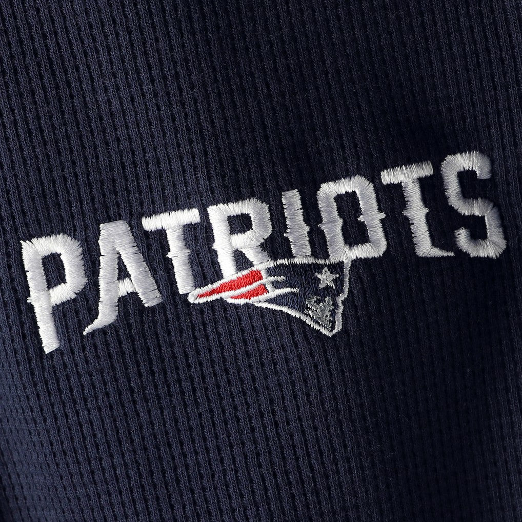 New England Patriots Dunbrooke Logo Maverick Thermal Henley Long Sleeve T-Shirt Navy | NFL
