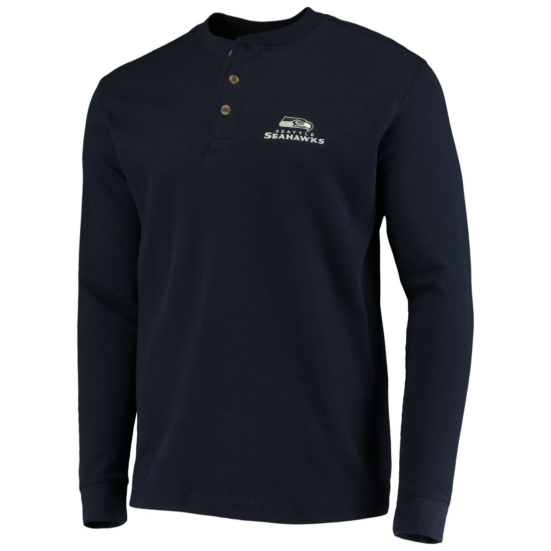 Seattle Seahawks Dunbrooke Logo Maverick Thermal Henley Long Sleeve T-Shirt Navy | NFL