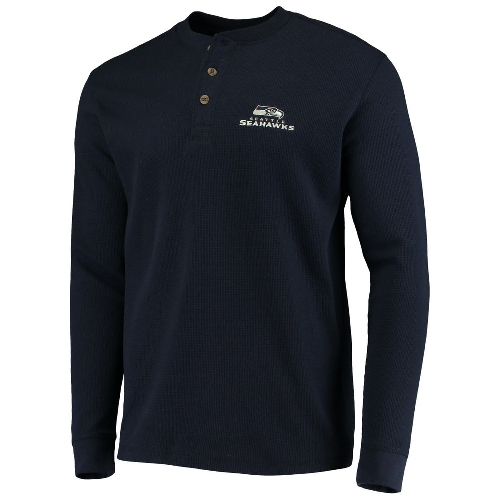 Seattle Seahawks Dunbrooke Logo Maverick Thermal Henley Long Sleeve T-Shirt Navy | NFL