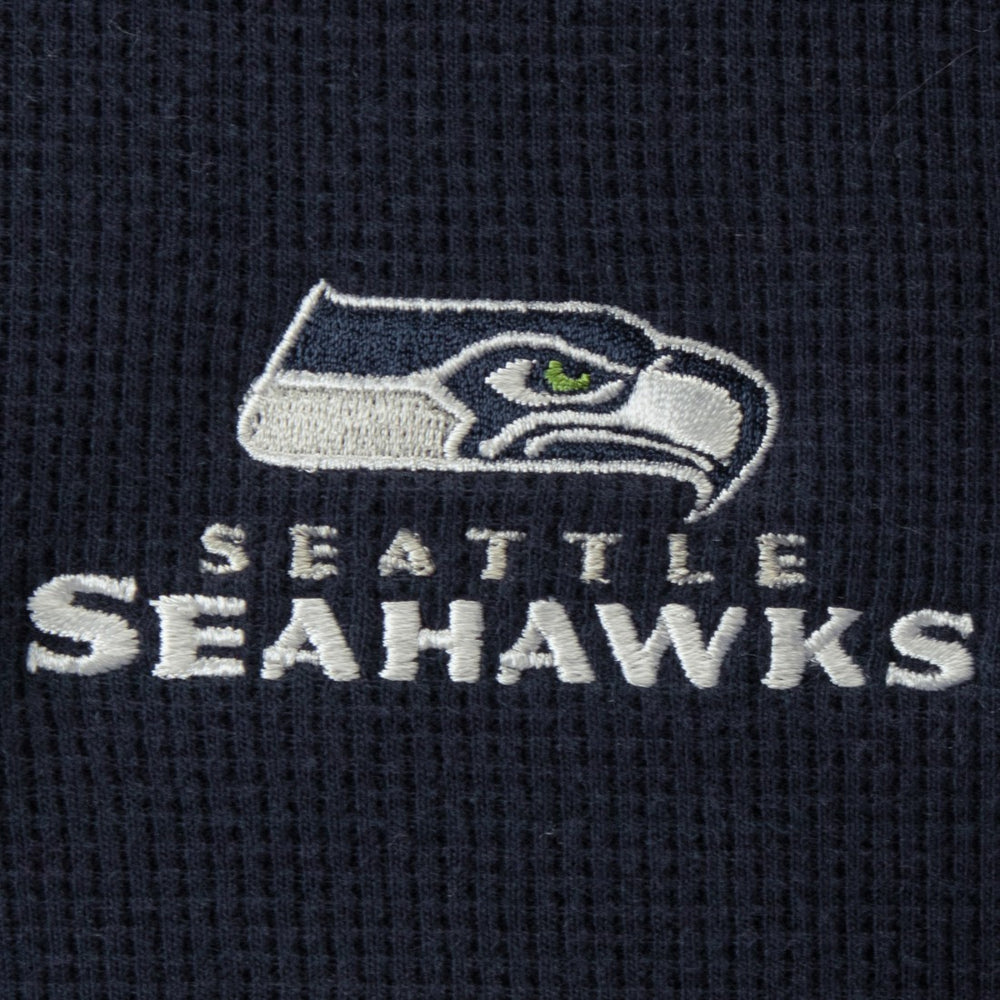 Seattle Seahawks Dunbrooke Logo Maverick Thermal Henley Long Sleeve T-Shirt Navy | NFL