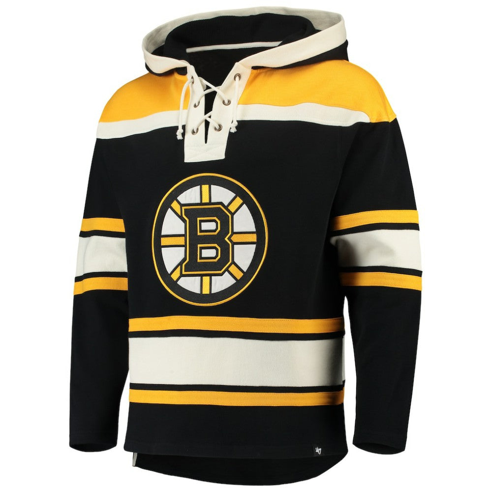 David Pastrnak Boston Bruins '47 Player Lacer Pullover Hoodie - Black - NHL