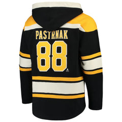 David Pastrnak Boston Bruins '47 Player Lacer Pullover Hoodie - Black - NHL