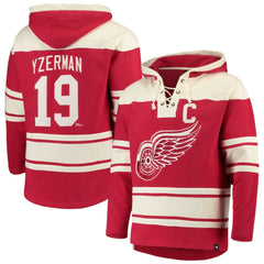 Steve Yzerman Detroit Red Wings '47 Player Lacer Pullover Hoodie - Red - NHL