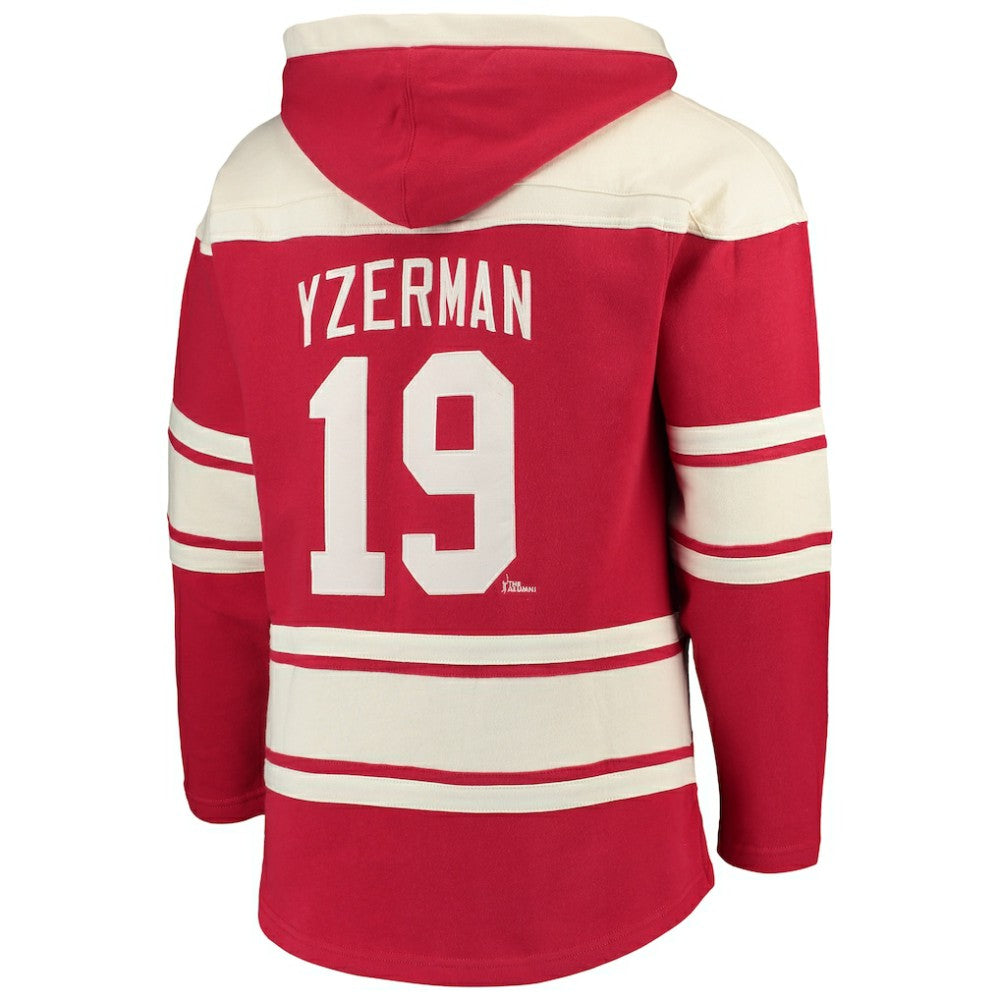 Steve Yzerman Detroit Red Wings '47 Player Lacer Pullover Hoodie - Red - NHL