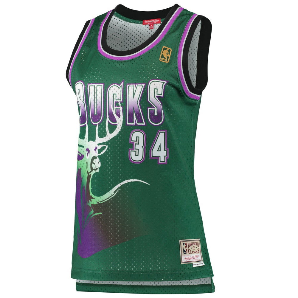 Ray Allen Milwaukee Bucks Women's 1996/97 Hardwood Classics Swingman Jersey Green - NBA